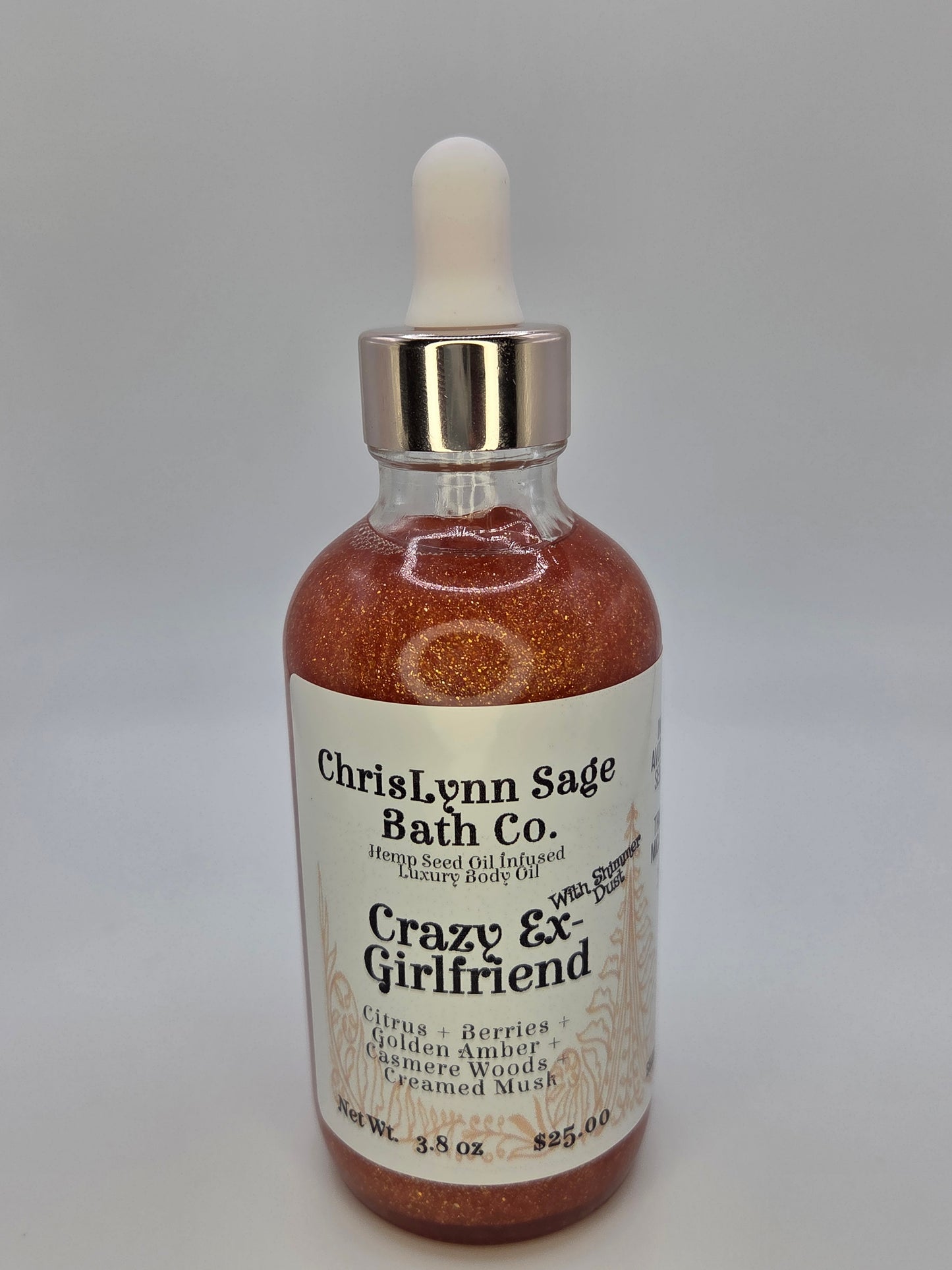 Crazy Ex-Girlfriend Shimmer Body Oil - Citrus + Berries + Golden Amber + Casmere Woods + Creamed Musk