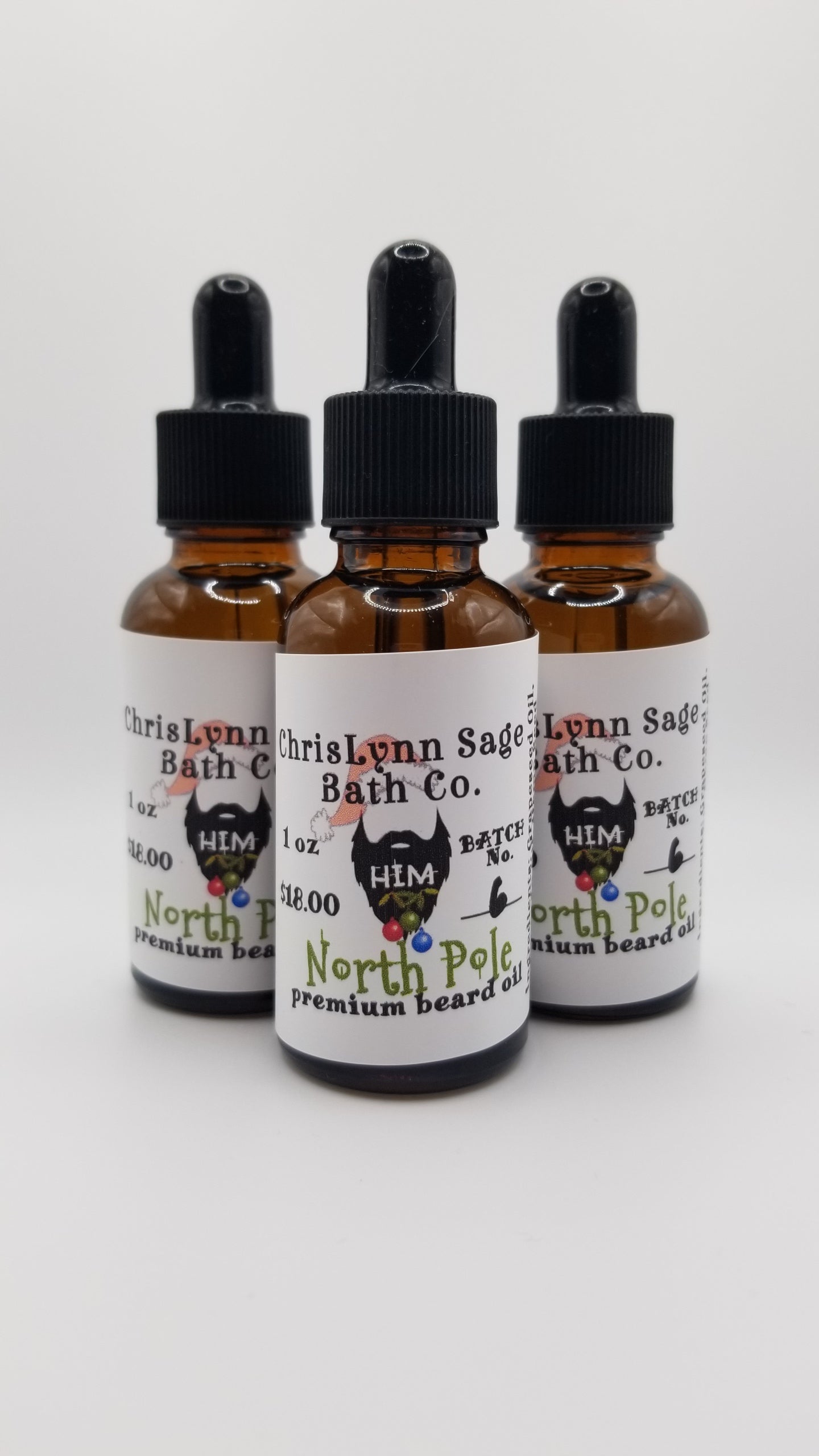 North Pole HIM premium beard oil - Orange + Carnation + Balsam Fir + Pine + Cedar