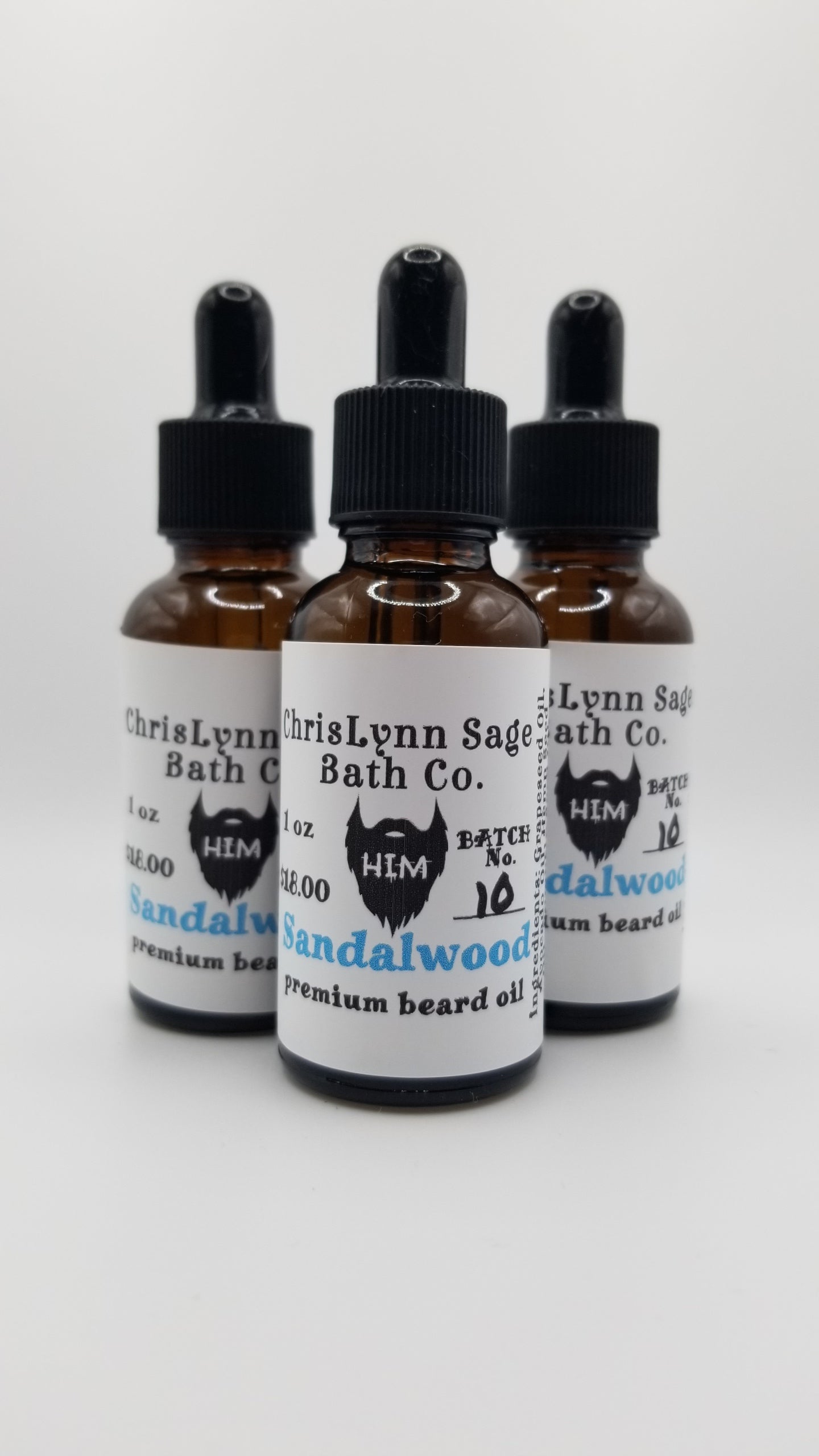 Sandalwood HIM premium beard oil - Rich Sandalwood + Soft Musk