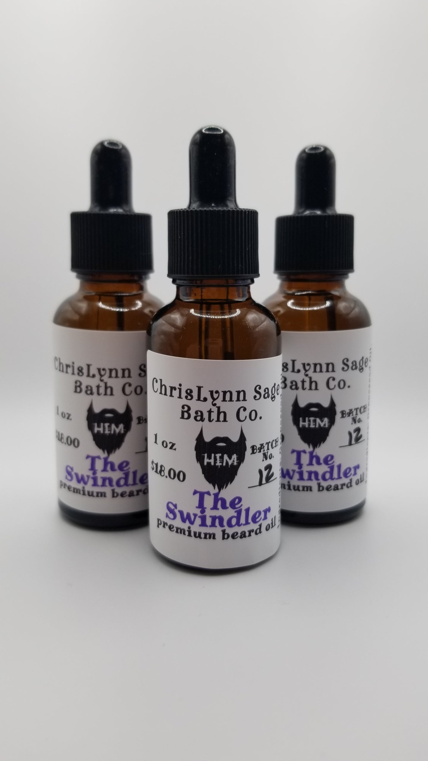 The Swindler HIM premium beard oil - Orange + Cool Mint + Cedar + Musk
