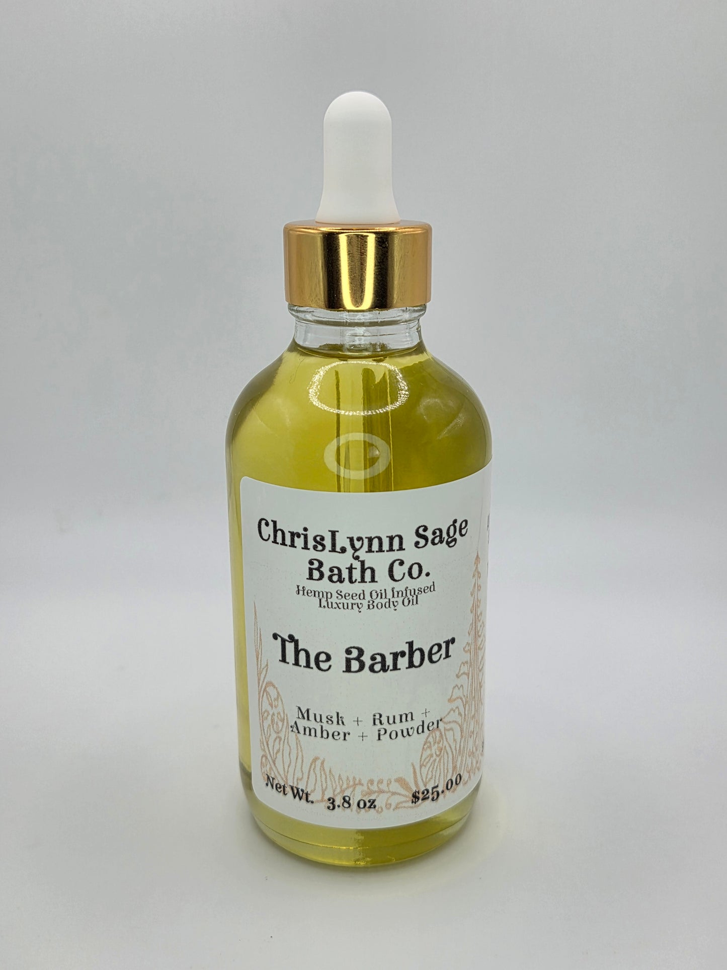 The Barber Body Oil - Musk + Rum + Amber + Powder