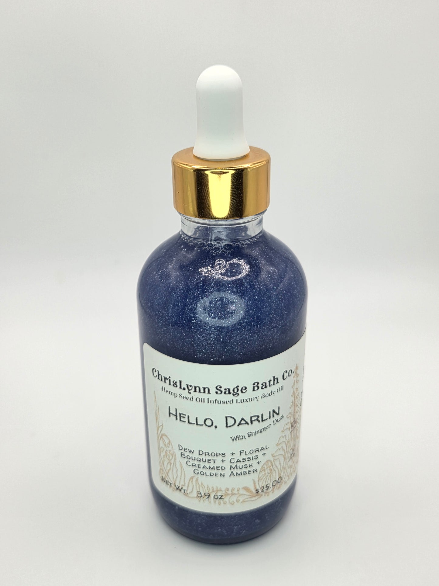 Hello, Darlin Shimmer Body Oil - Dew Drops + Floral Bouquet + Cassis + Creamed Musk + Golden Amber