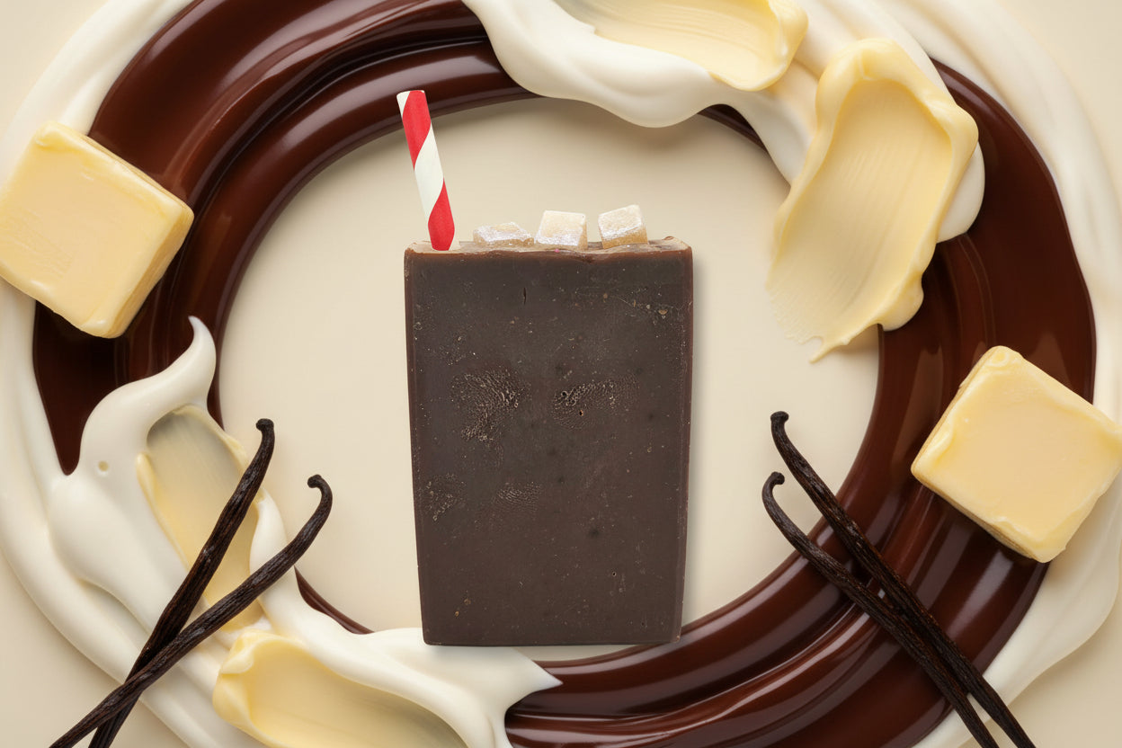 Hot Cocoa SOAP BAR - Rich Dark Chocolate + Fresh Cream + Smooth Butter + Vanilla Bean