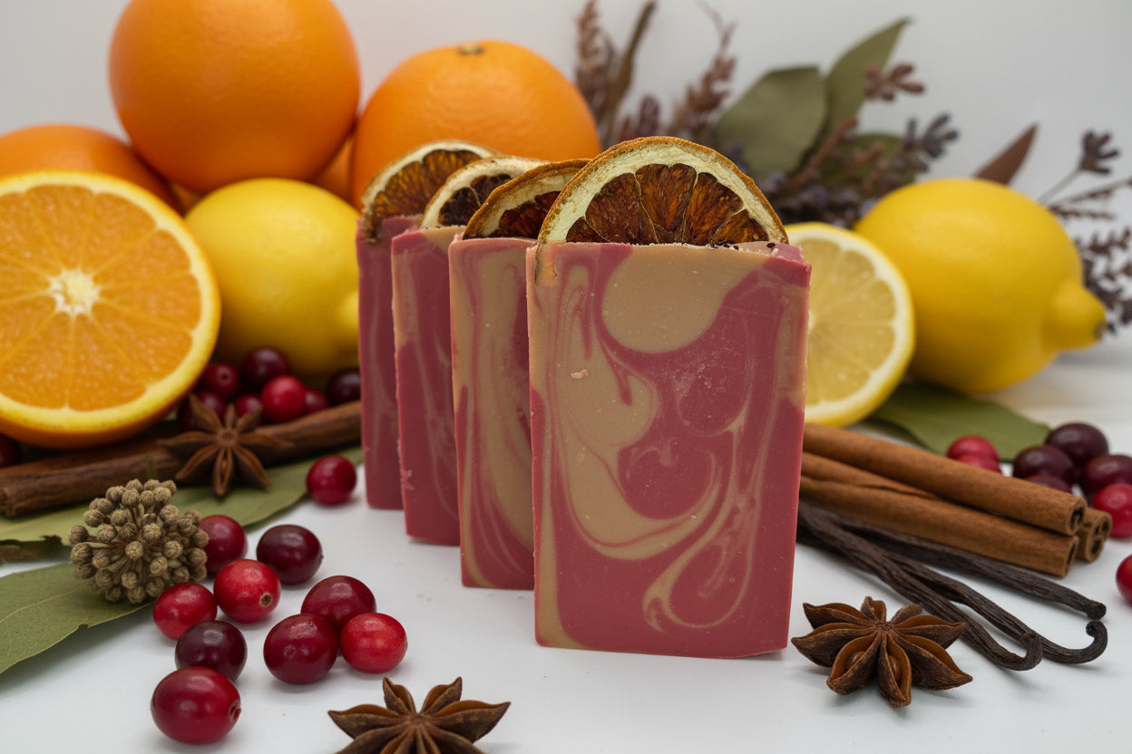 Cranberry Citrus SOAP BAR - Orange + Lemon + Cranberry + Vanilla + Spice + Musk