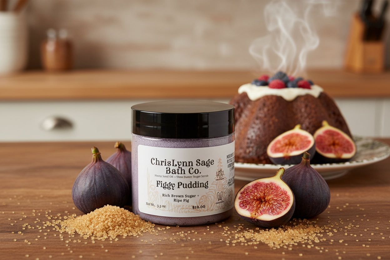 Figgy Pudding Sugar Scrub - Rich Brown Sugar + Ripe Fig