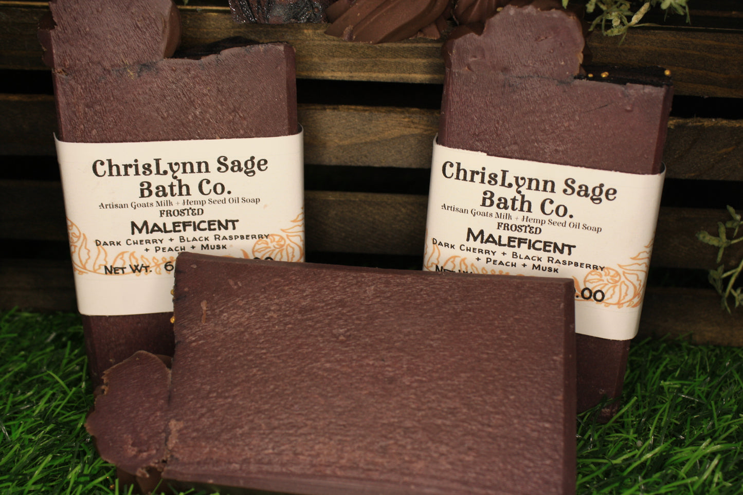 Maleficent *FROSTED BAR* - Dark Cherry + Black Raspberry + Peach + Musk