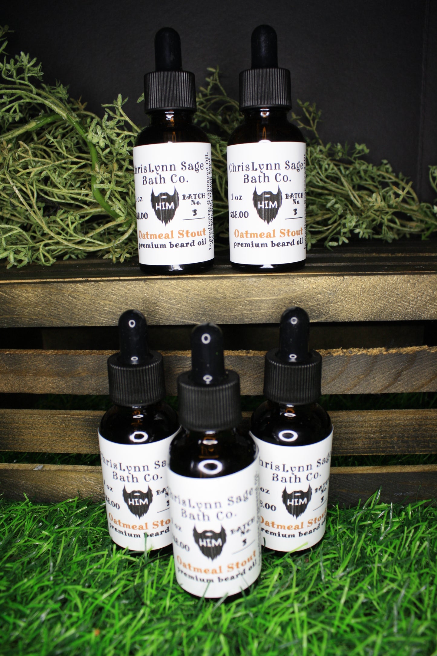 Oatmeal Stout HIM premium beard oil - Oatmeal + Butterscotch + Vanilla