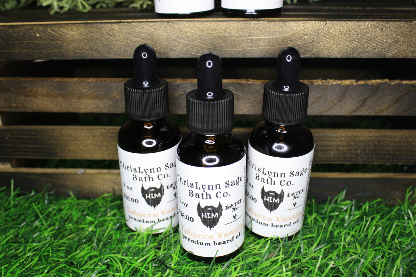Tobacco Vanilla HIM premium beard oil - Sweet Pipe Tobacco + Bourbon Drenched Vanilla Beans