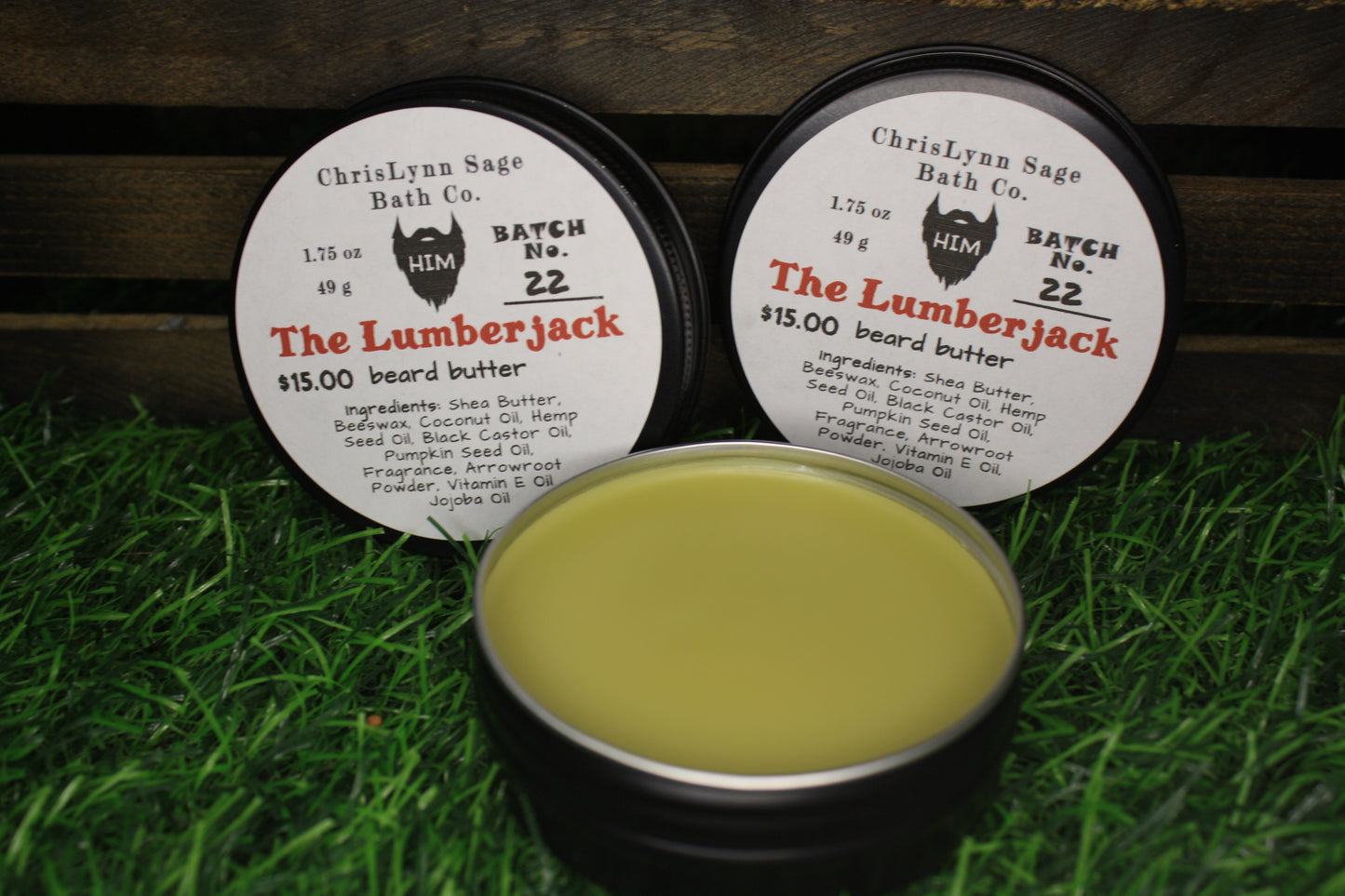 The Lumberjack, HIM beard butter - Hay + Sandalwood + Ginger + Rum + Tobacco
