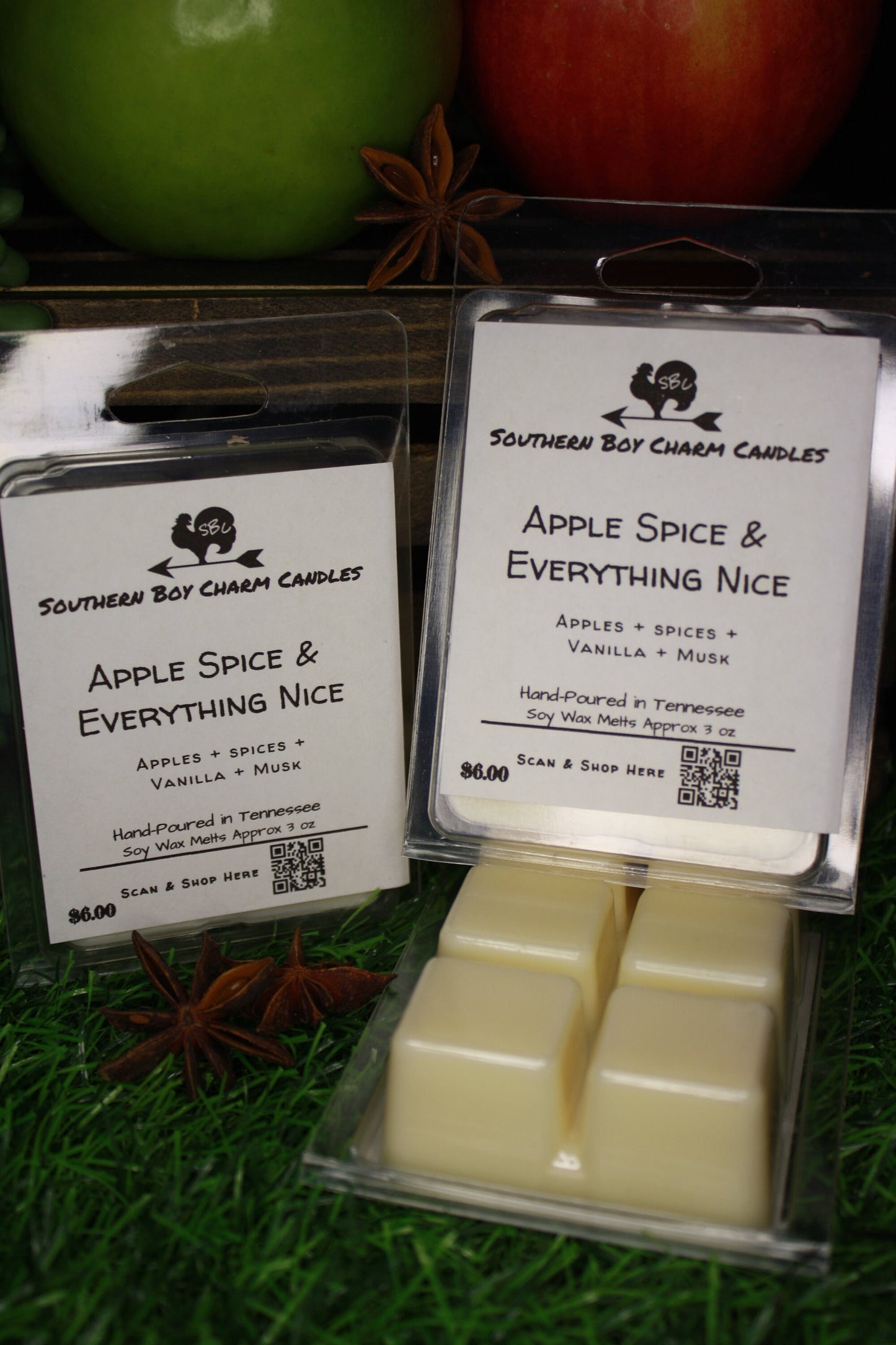 Apple Spice & Everything Nice WAX MELTS - Apples + Spices + Vanilla + Musk