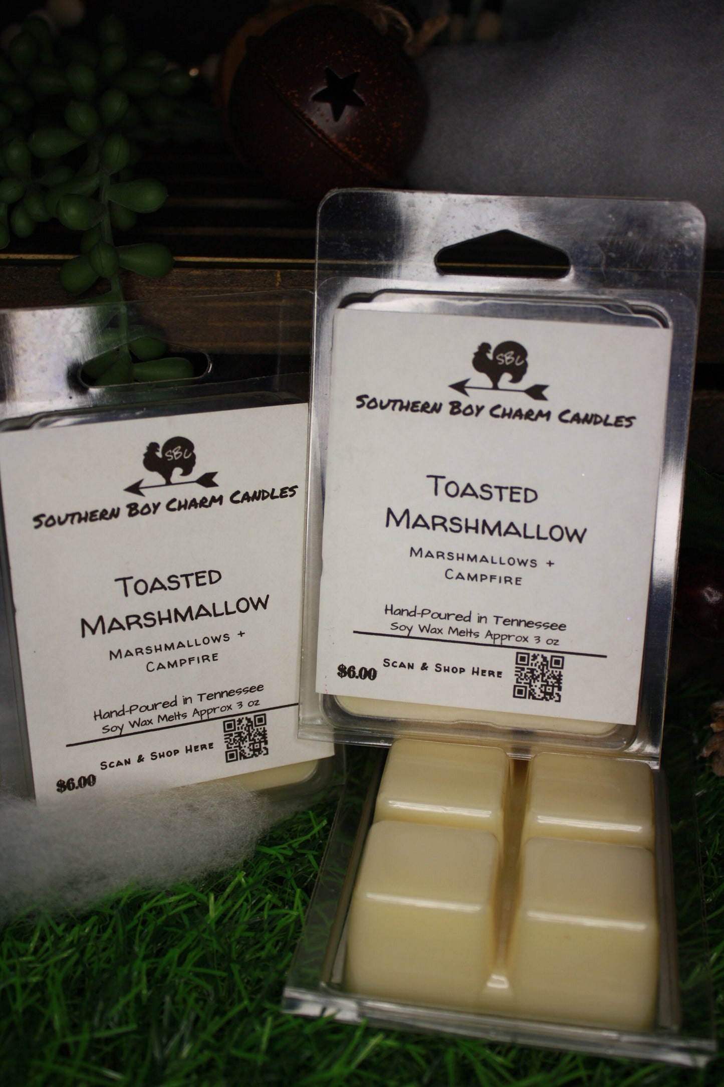 Toasted Marshmallow WAX MELTS - Marshmallows + Campfire