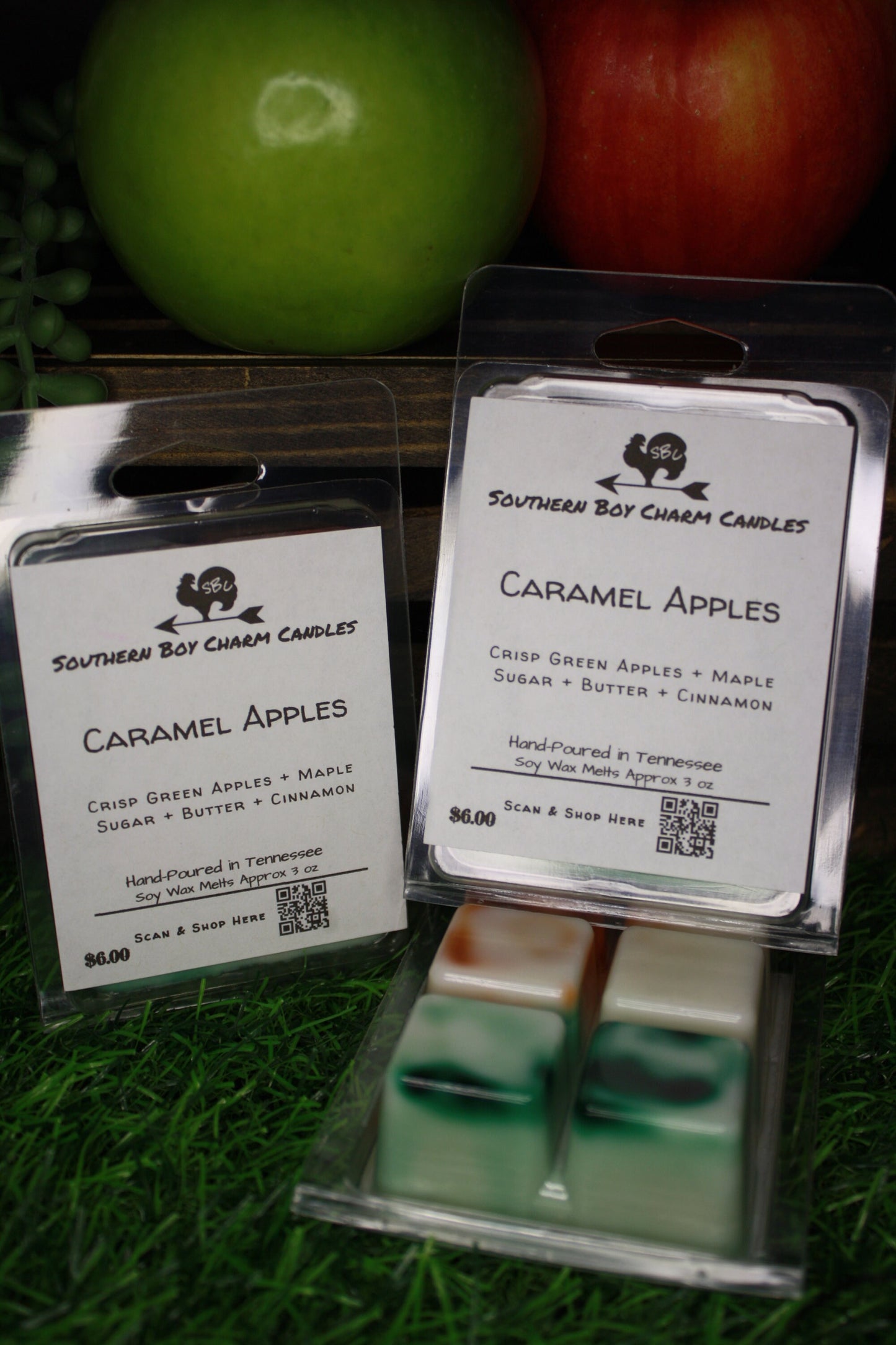 Caramel Apples WAX MELTS - Crisp Green Apples + Maple Sugar + Butter + Cinnamon