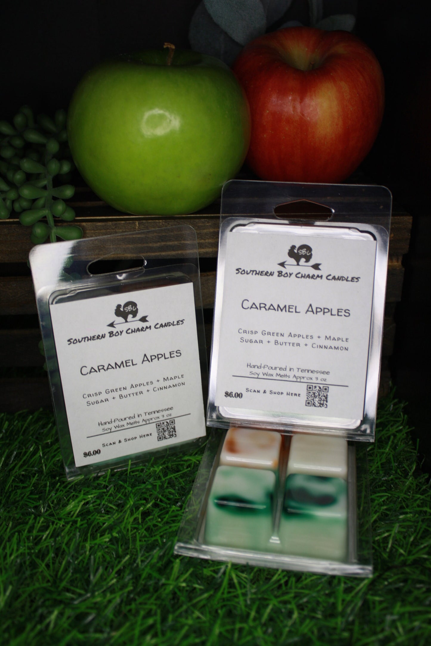 Caramel Apples WAX MELTS - Crisp Green Apples + Maple Sugar + Butter + Cinnamon