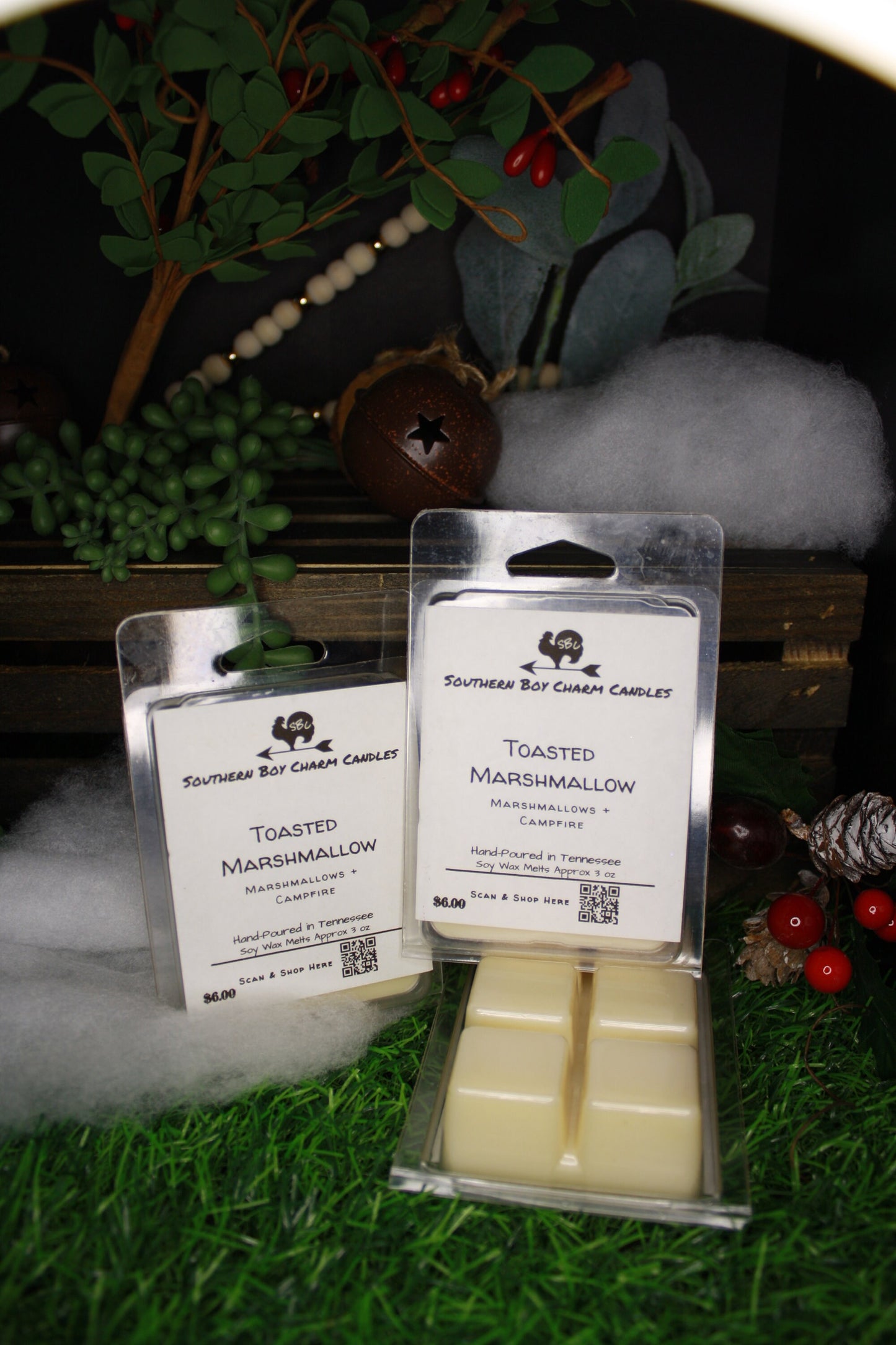 Toasted Marshmallow WAX MELTS - Marshmallows + Campfire