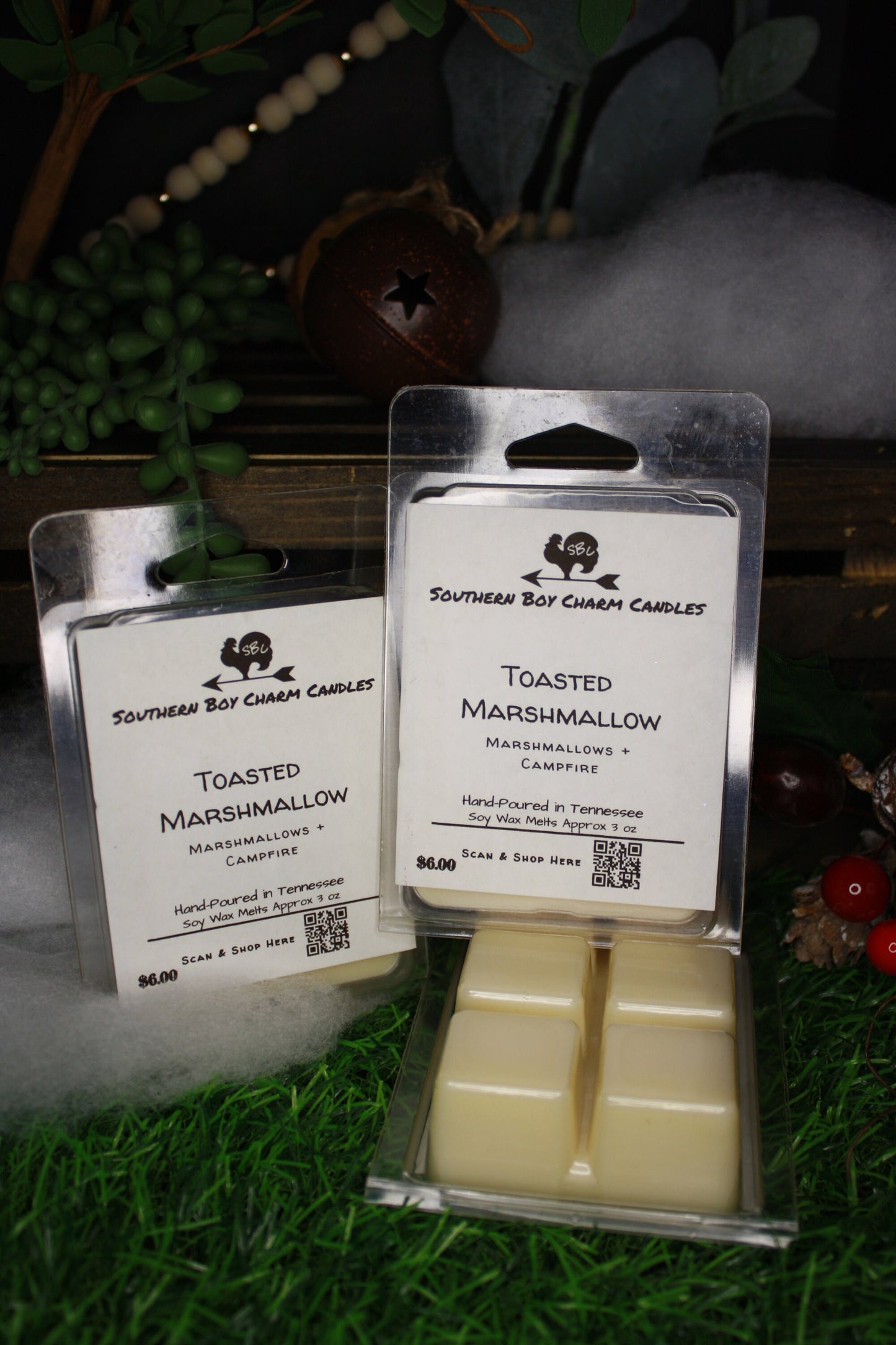 Toasted Marshmallow WAX MELTS - Marshmallows + Campfire