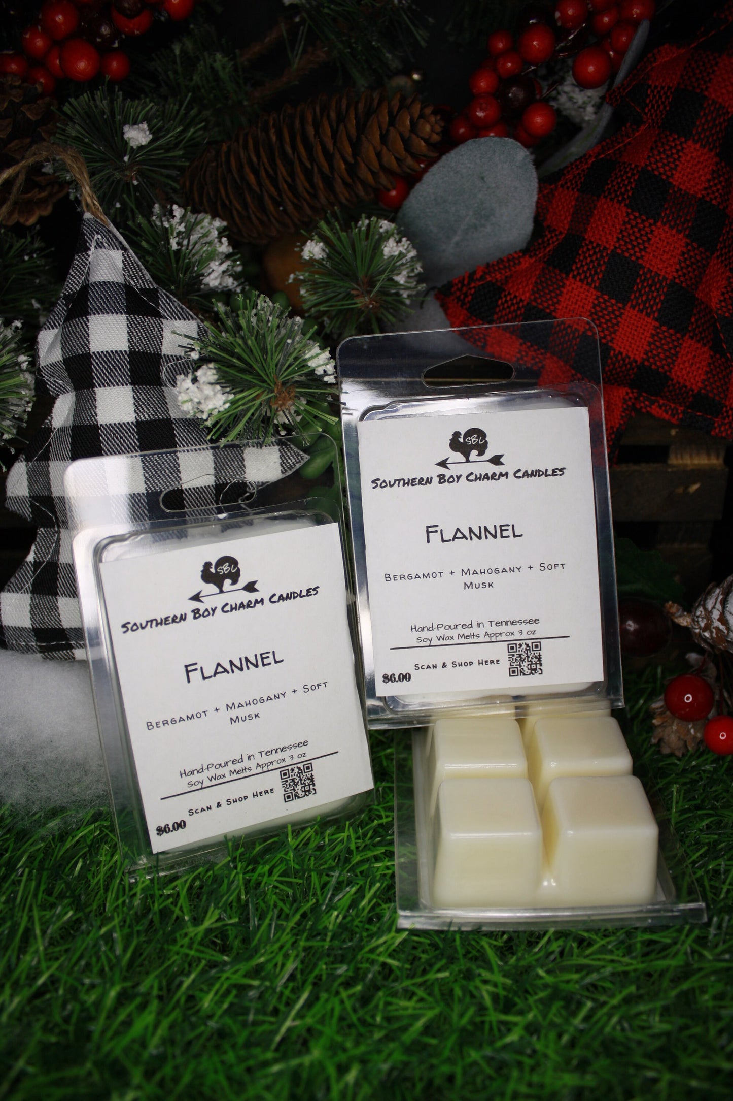 Flannel WAX MELTS - Bergamot + Mahogany + Soft Musk