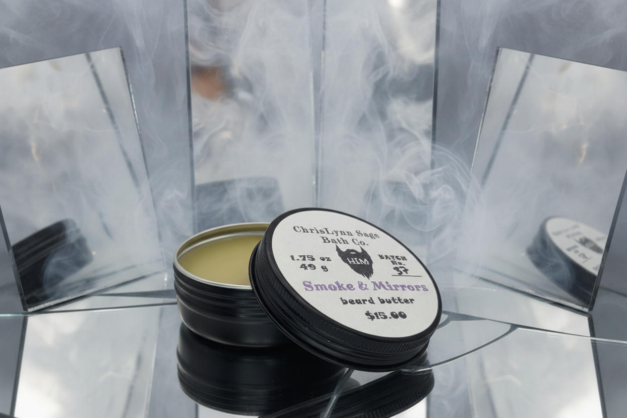 Smoke & Mirrors - HIM beard butter - Bergamot + Clove + Labdanum + Leather + Sweet Tobacco