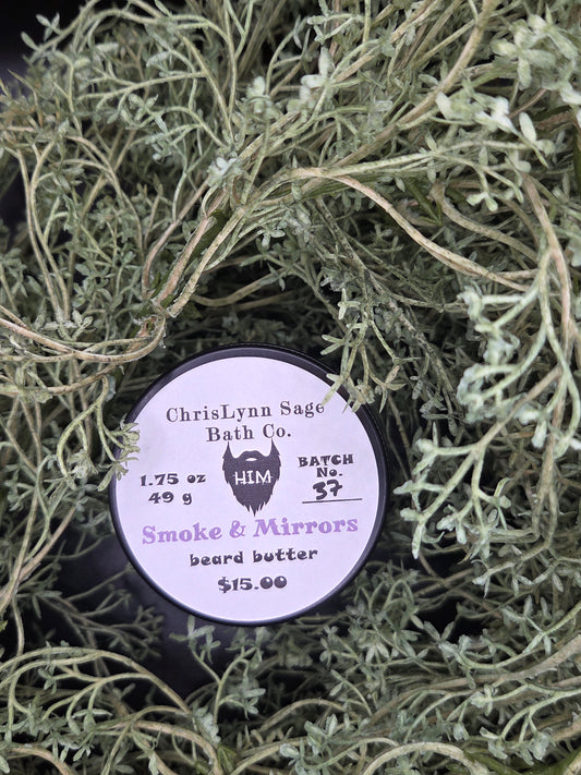 Smoke & Mirrors - HIM beard butter - Bergamot + Clove + Labdanum + Leather + Sweet Tobacco