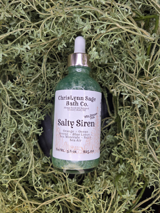 Salty Siren Shimmer Body Oil - Orange + Ocean Breeze + Blue Lotus + Sea Minerals + Salty Sea Air