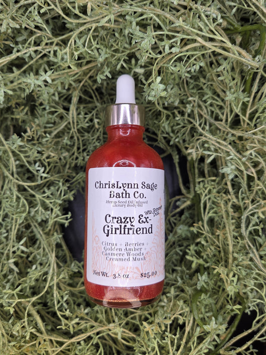 Crazy Ex-Girlfriend Shimmer Body Oil - Citrus + Berries + Golden Amber + Casmere Woods + Creamed Musk