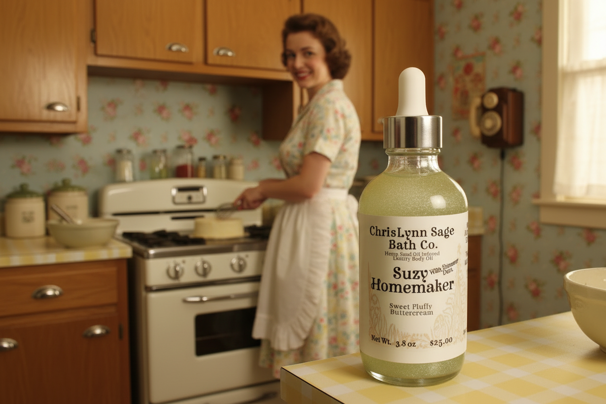 Suzy Homemaker Shimmer Body Oil - Sweet Fluffy Buttercream