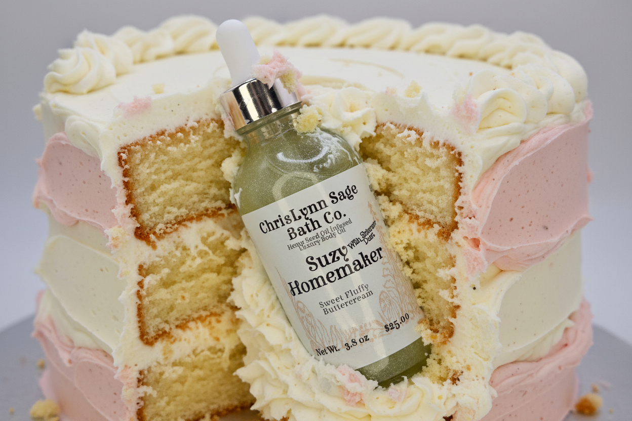 Suzy Homemaker Shimmer Body Oil - Sweet Fluffy Buttercream