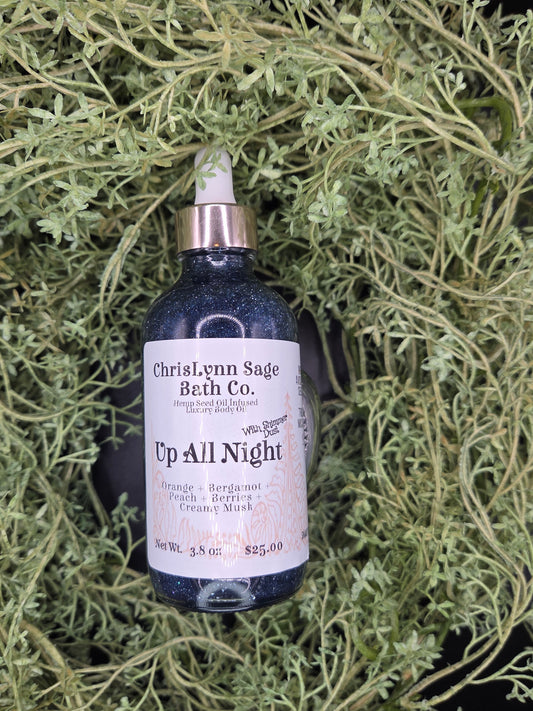 Up All Night Shimmer Body Oil - Orange + Bergamot + Peach + Berries + Creamy Musk