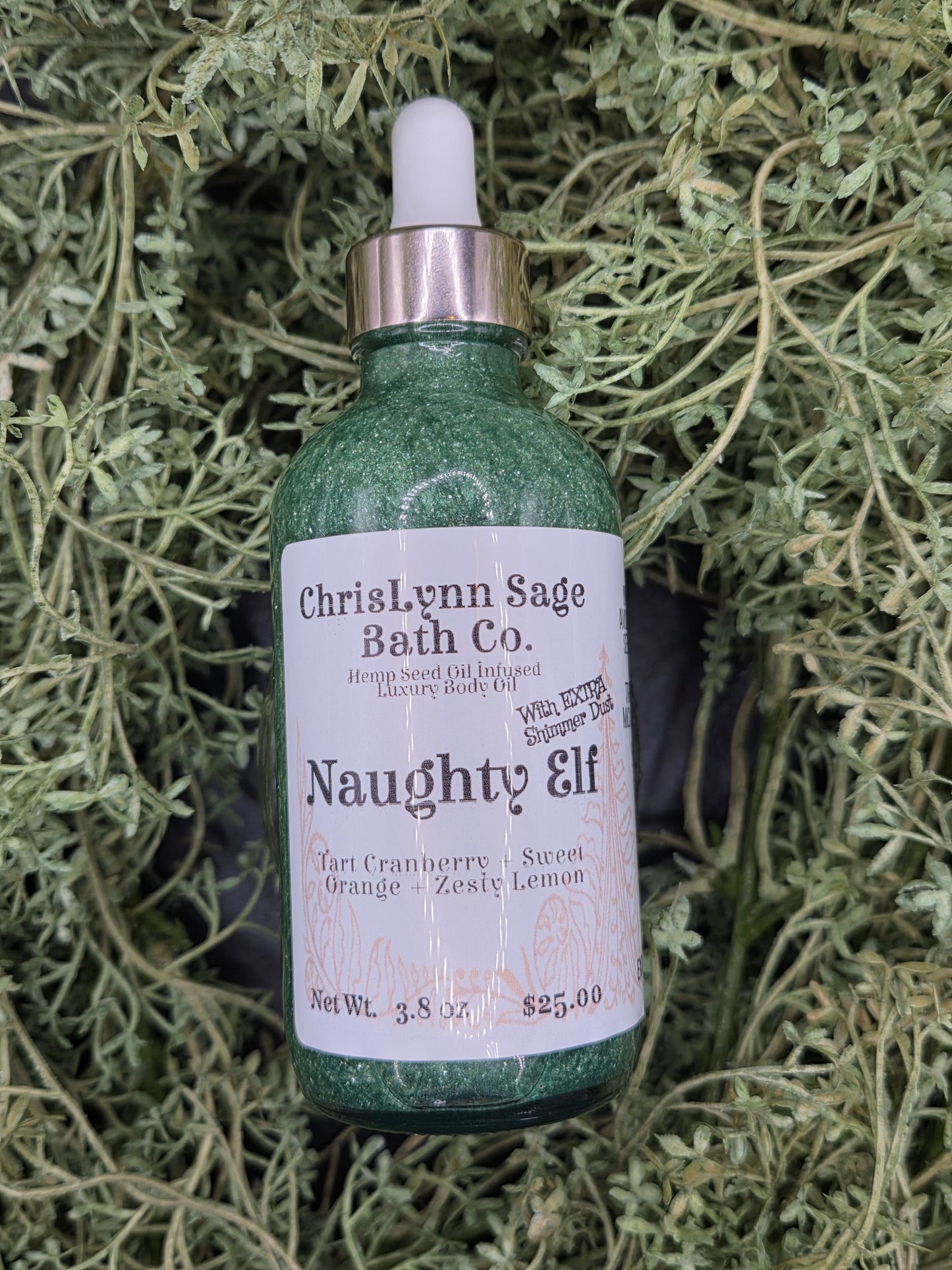 Naughty Elf EXTRA Shimmer Body Oil - Tart Cranberry + Sweet Orange + Zesty Lemon