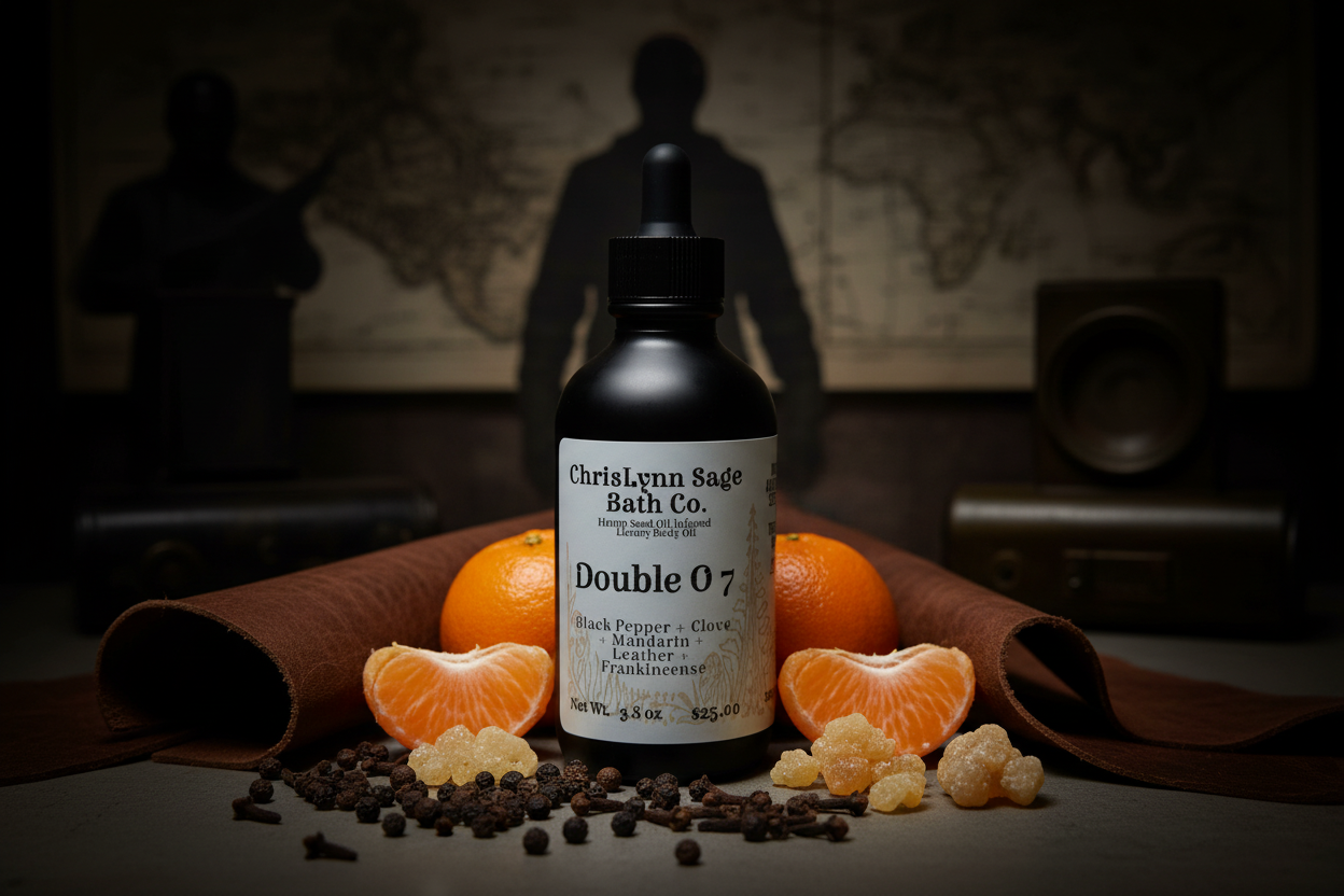 Double O 7 Body Oil -Black Pepper + Clove + Mandarin + Leather + Frankincense