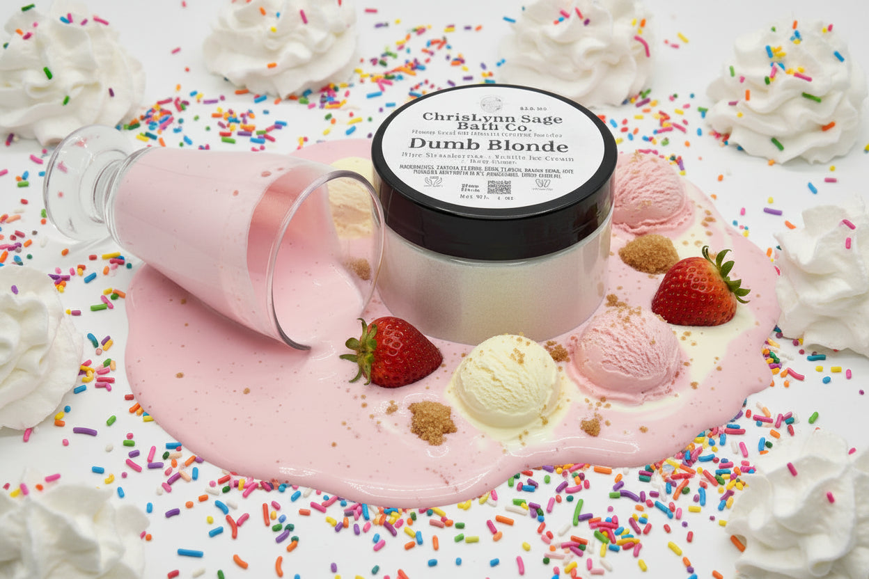 Dumb Blonde Dusting Powder - Ripe Strawberries + Vanilla Ice Cream + Raw Sugar
