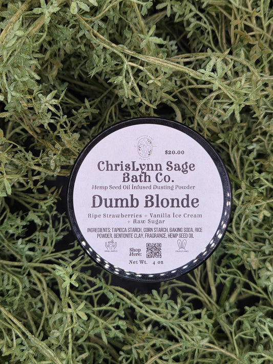 Dumb Blonde Dusting Powder - Ripe Strawberries + Vanilla Ice Cream + Raw Sugar