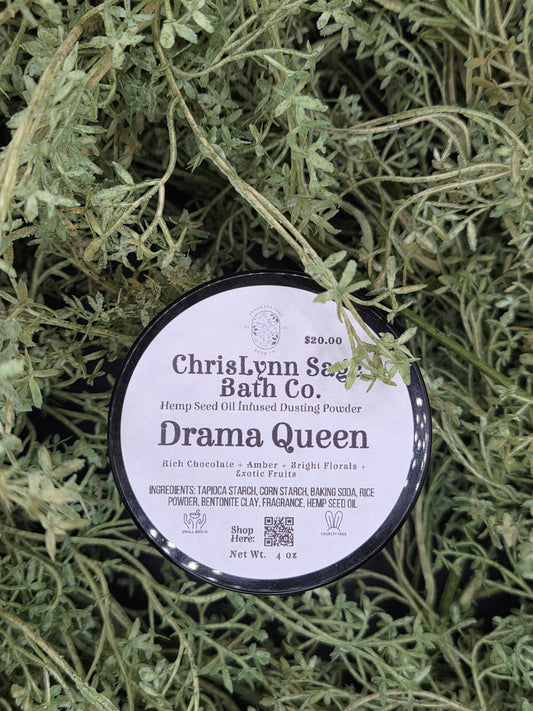 Drama Queen Dusting Powder - Rich Chocolate + Amber + Bright Florals + Exotic Fruits