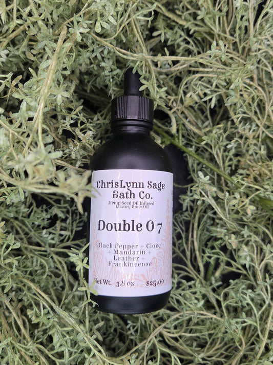 Double O 7 Body Oil -Black Pepper + Clove + Mandarin + Leather + Frankincense
