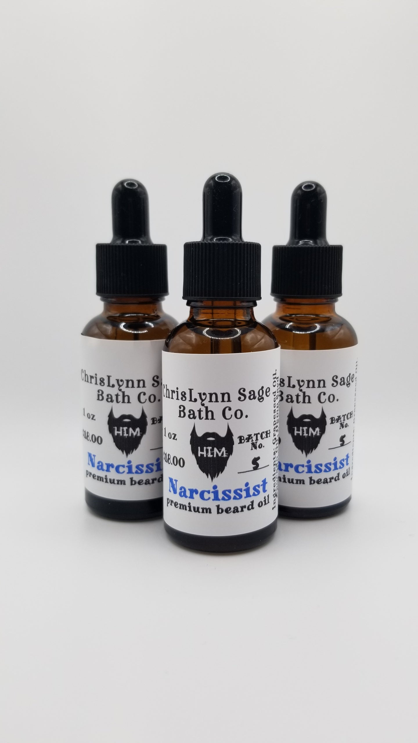 Narcissist HIM premium beard oil - Ripe Peach + Spicy Cinnamon + Rich Sandalwood