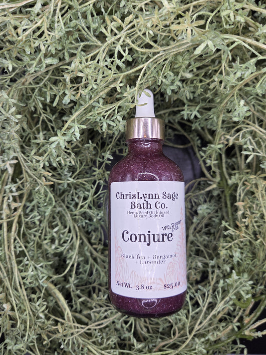 Conjure Shimmer Body Oil - Black Tea + Bergamot + Lavender