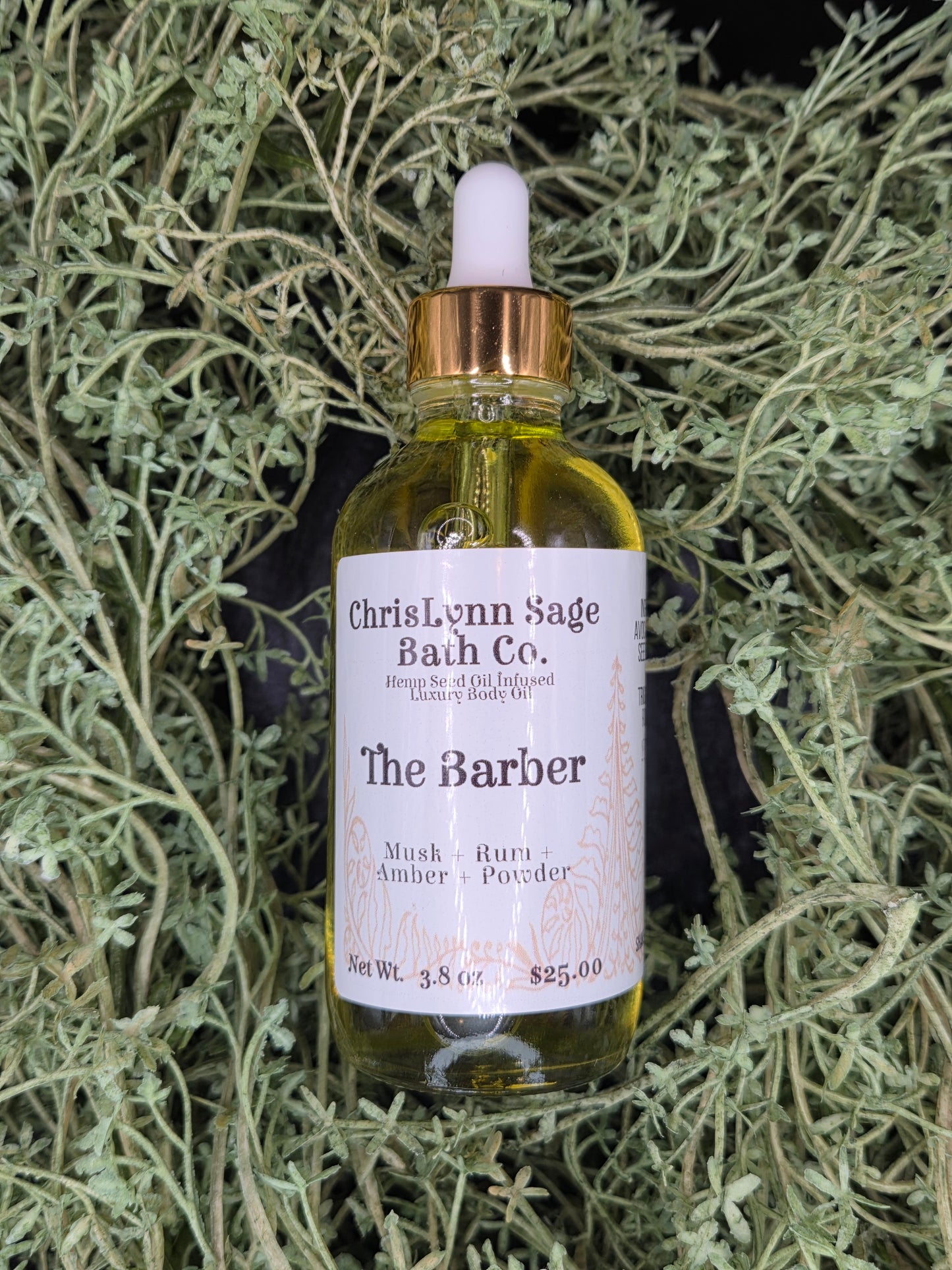 The Barber Body Oil - Musk + Rum + Amber + Powder