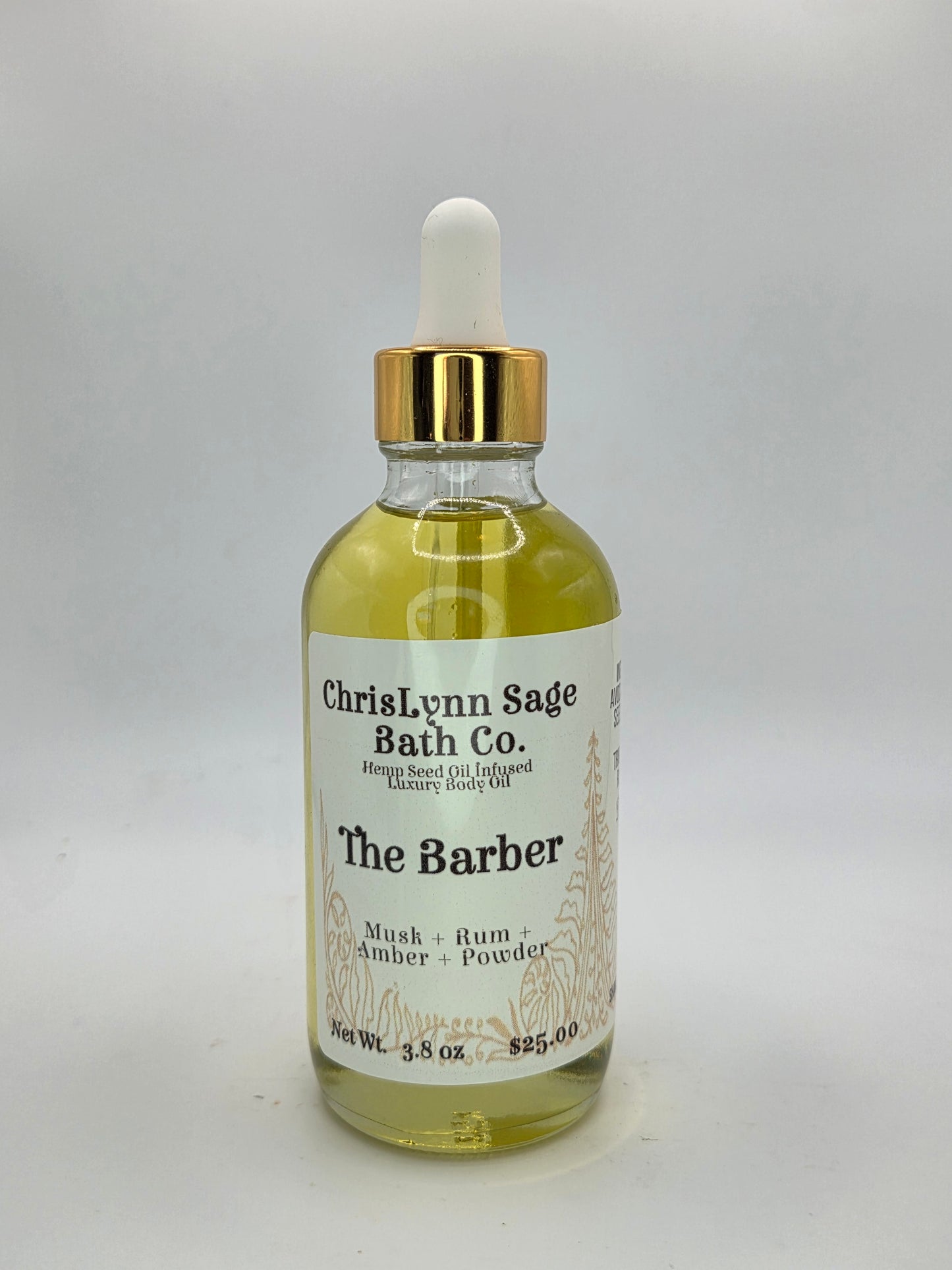 The Barber Body Oil - Musk + Rum + Amber + Powder