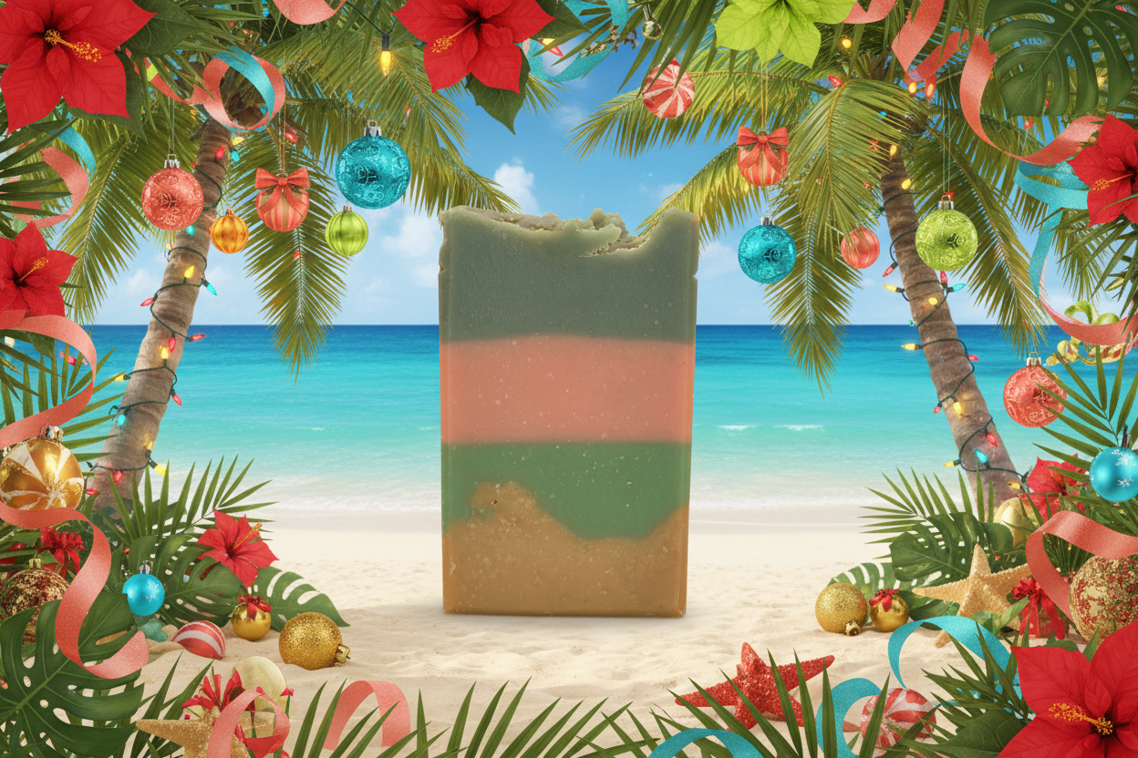 Caribbean Christmas SOAP BAR - Pineapple + Orange + Cinnamon + Coconut + Sandalwood + Musk