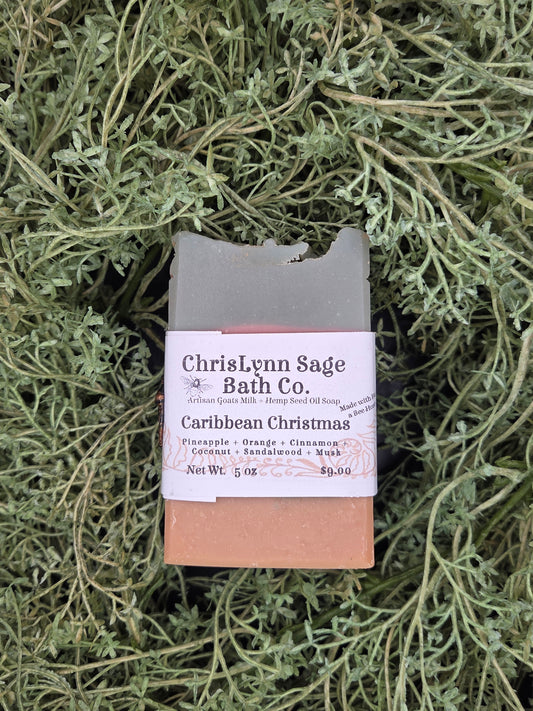 Caribbean Christmas SOAP BAR - Pineapple + Orange + Cinnamon + Coconut + Sandalwood + Musk