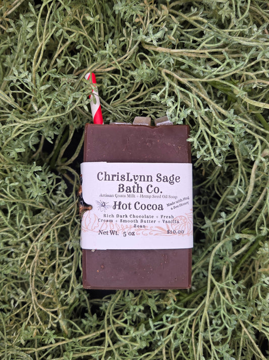 Hot Cocoa SOAP BAR - Rich Dark Chocolate + Fresh Cream + Smooth Butter + Vanilla Bean