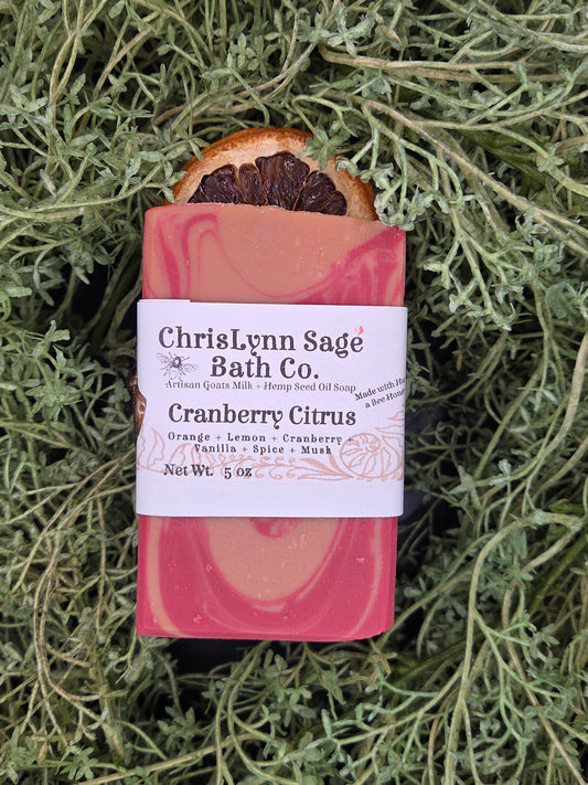 Cranberry Citrus SOAP BAR - Orange + Lemon + Cranberry + Vanilla + Spice + Musk