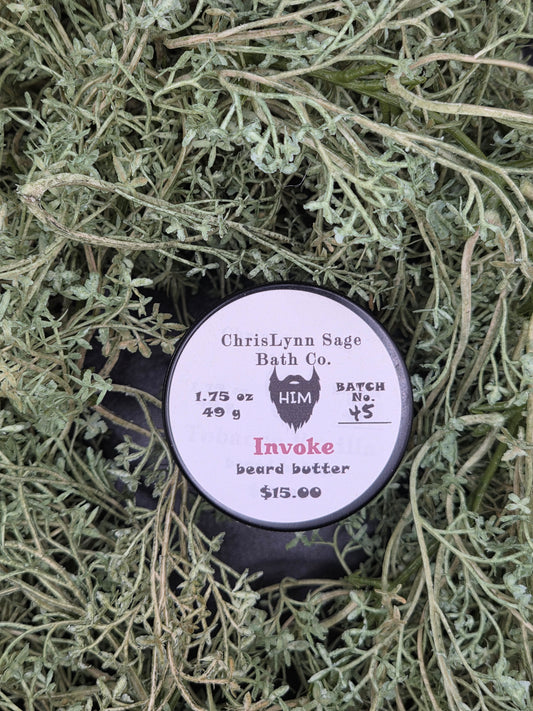 Invoke - HIM premium beard butter - Pheromone Blend - Bergamot + Woody Violet + Sandalwood