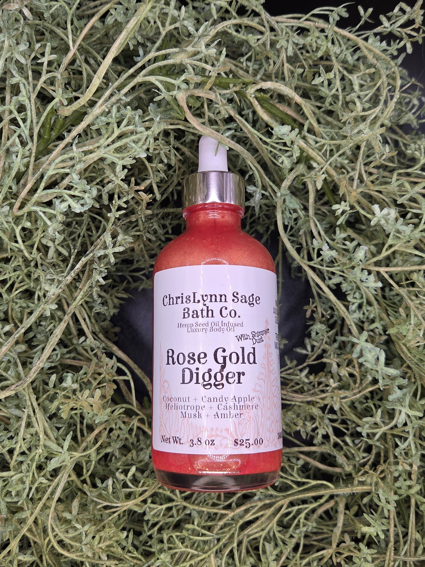 Rose Gold Digger Body Oil - Coconut + Candy Apple + Heliotrope + Cashmere Musk + Amber