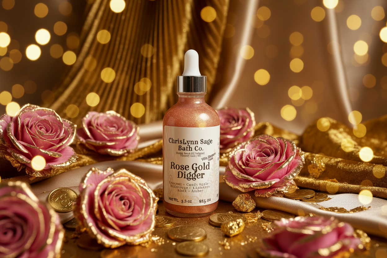 Rose Gold Digger Body Oil - Coconut + Candy Apple + Heliotrope + Cashmere Musk + Amber