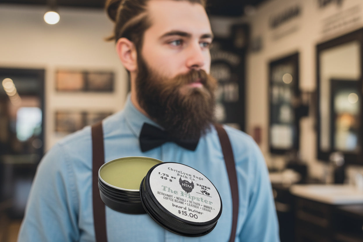 The Hipster - HIM premium beard butter - Bergamot + Neroli + Vetiver + Amber + Coffee Beans + Leather + Cedar