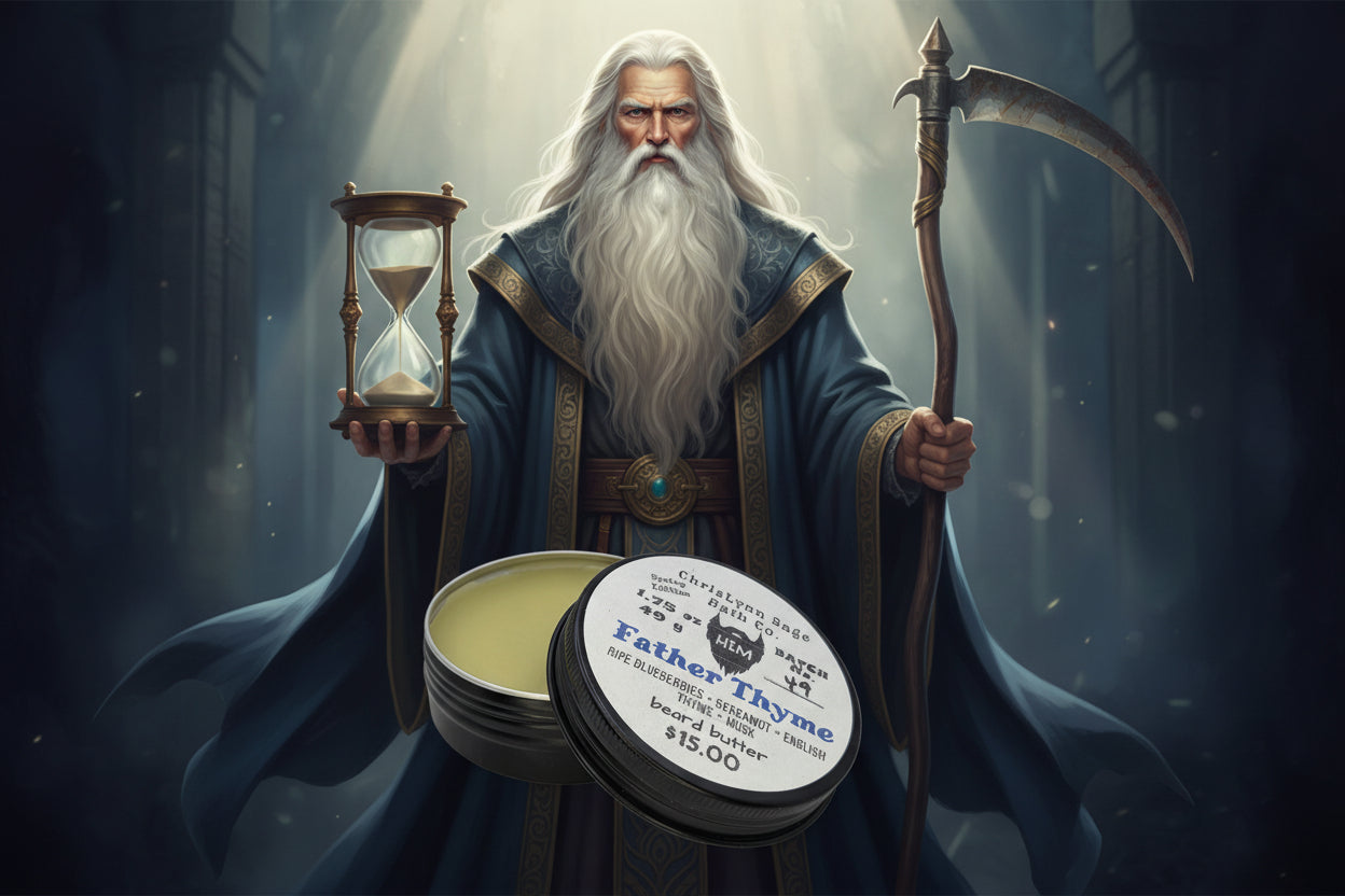 Father Thyme - HIM beard butter - Ripe Blueberries + Bergamot + English Thyme + Musk