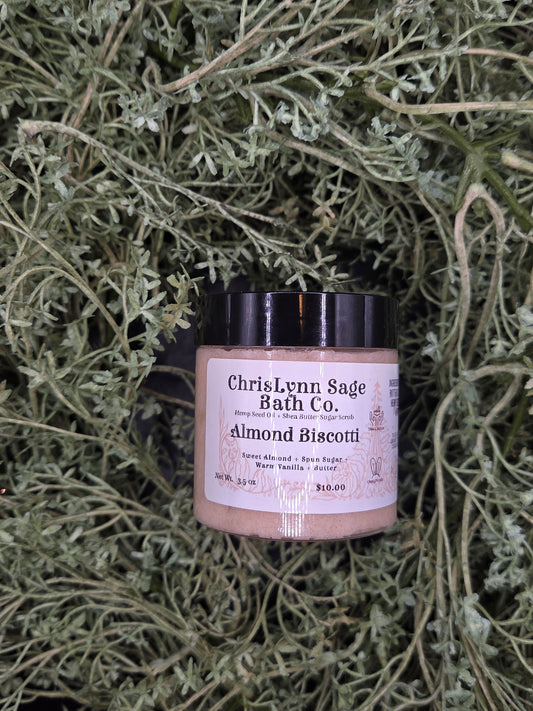 Almond Biscotti Sugar Scrub - Sweet Almond + Spun Sugar + Warm Vanilla + Butter