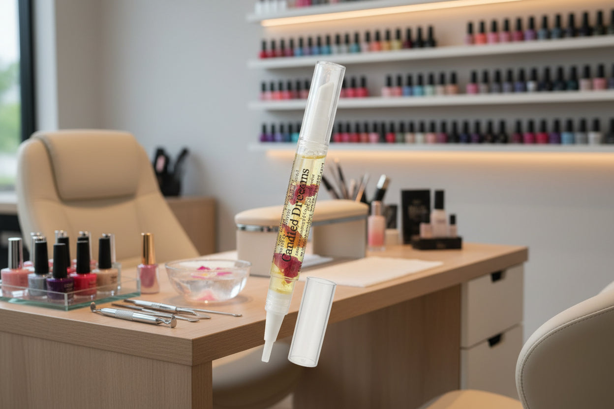 Candied Dreams Cuticle Oil - Juicy Peach + Citrus + Candied Rose Petals + Boba Milk