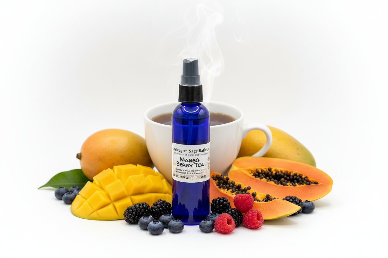 Mango Berry Tea ROOM SPRAY - Mango + Wild Berries + Bergamot Tea + Papaya