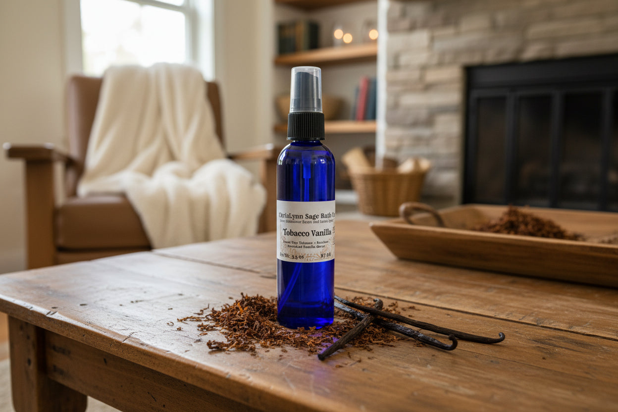 Tobacco Vanilla ROOM SPRAY - Sweet Pipe Tobacco + Bourbon Drenched Vanilla Beans